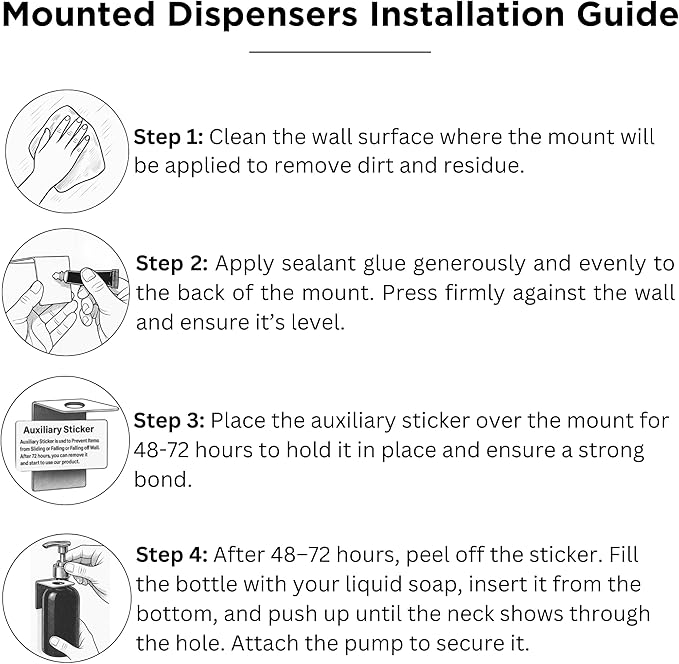 Luxury Shampoo and Conditioner Dispenser Set Wall Mounted by Brighter Barns - Refillable Shampoo Dispenser for Shower Wall - Shower Bottles 3 Chamber No Drill for Guest Bathroom, Airbnb, Hotel (White)