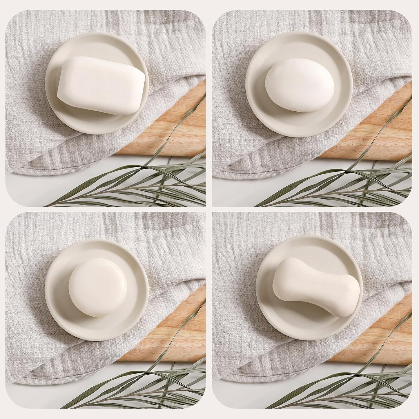 Bathroom Accessory Set 5PCS, Beige Ceramic Bathroom Accessories Set, Unique Design Small Bathroom Accessories Sets Complete, Home Apartment Minimalist Bathroom Decor Vanity Countertop, ANTIS'S HOME