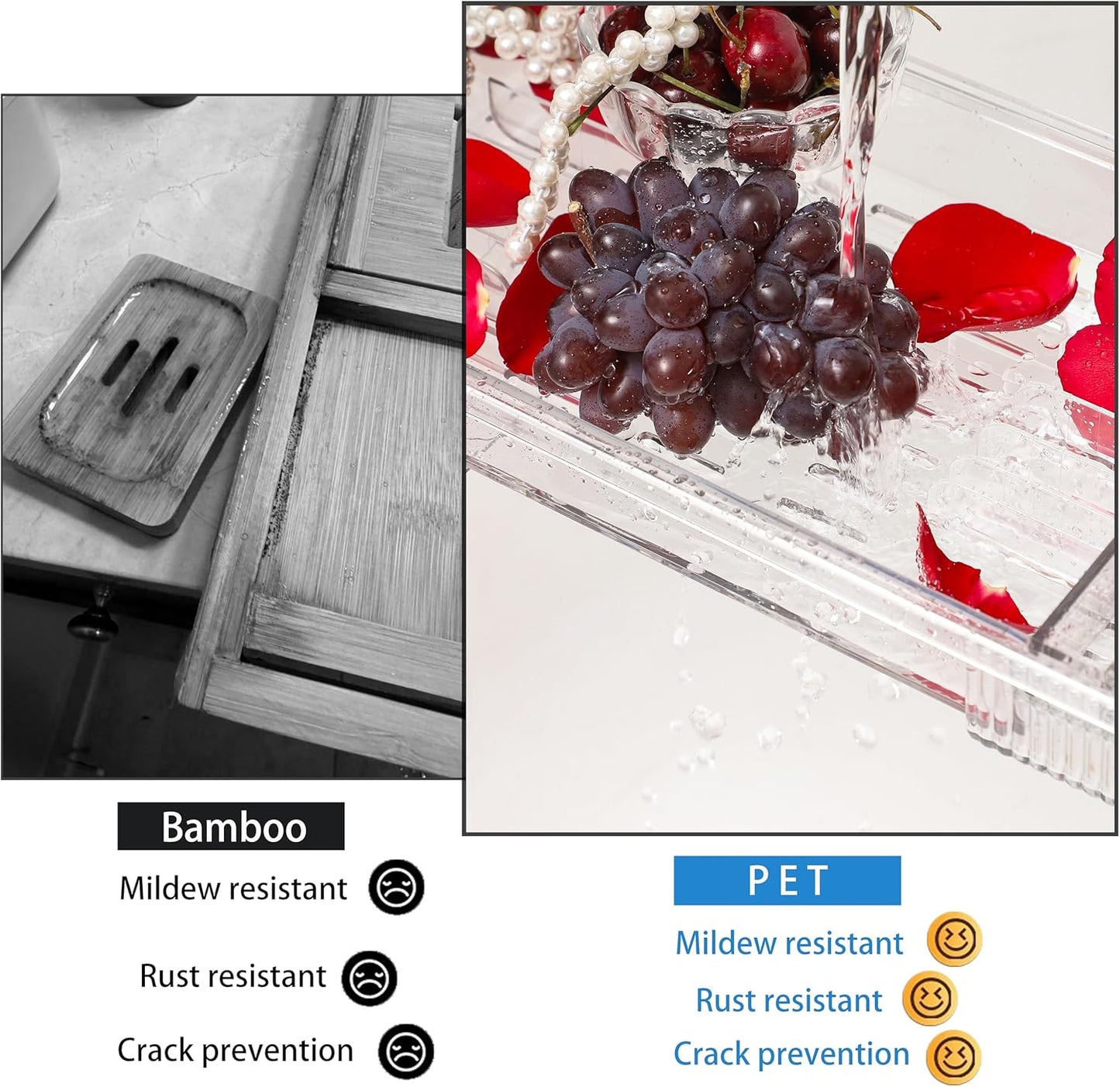 Expandable Bathtub Tray,Clear Plastic Anti-Slip Bath Tub Shelf Caddy Tray,Luxury Bathtub & Bathroom Accessories for Relaxing Spa,Suitable for bathtubs with an Internal Width of up to 29.5 inch