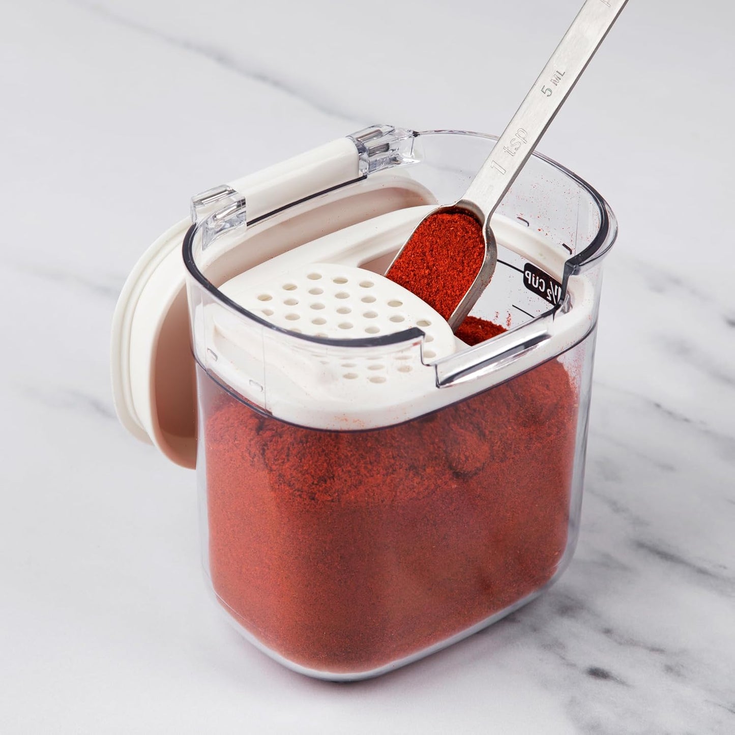 ProKeeper+ Airtight Food Storage Container Set – Clear Plastic Flour and Sugar Canister Set with Magnetic Accessories for Kitchen Organization (White, 9-Piece)