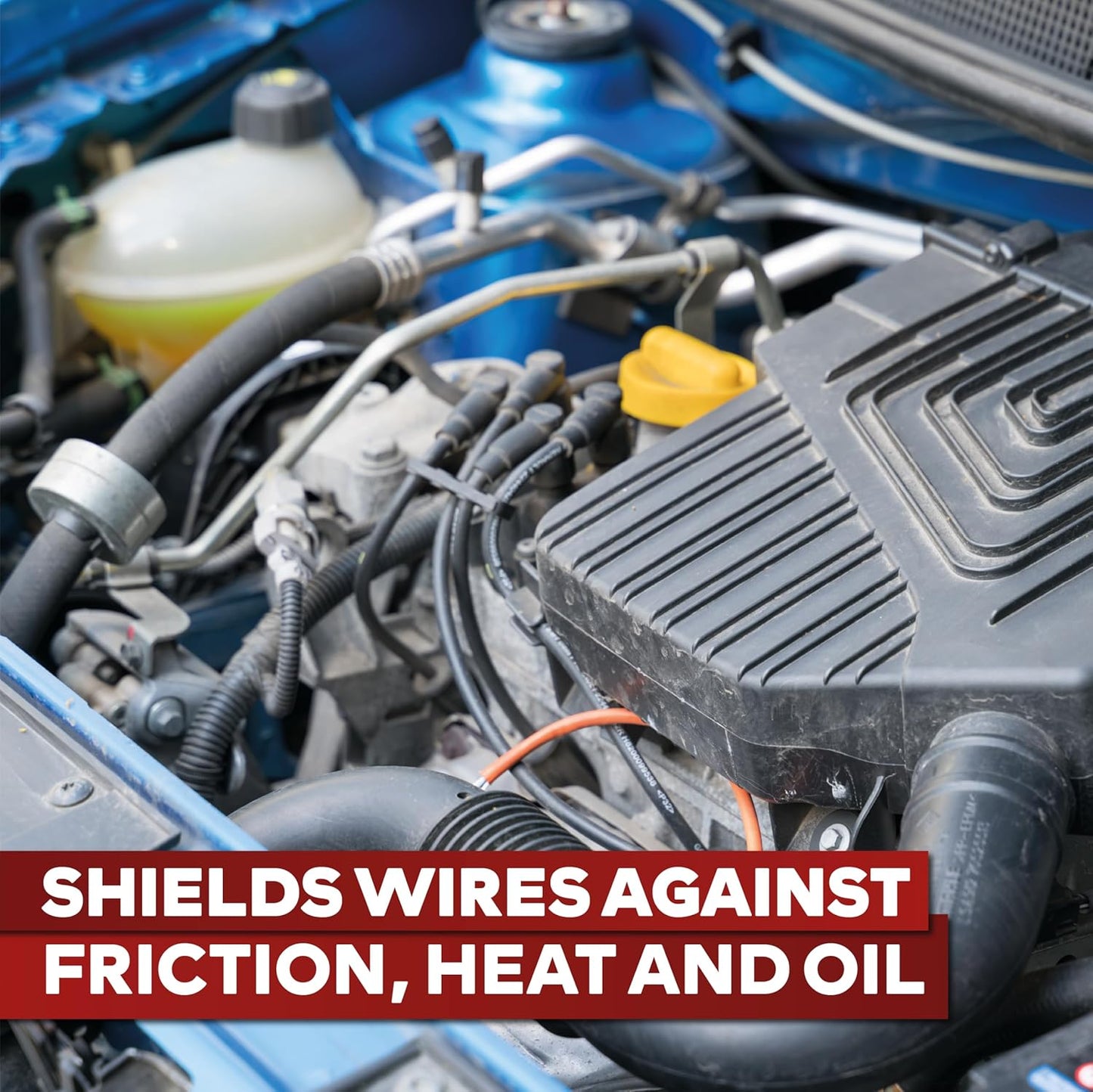 XFasten Wire Harness Tape, 3/4-Inch x 90 Feet, High Temp Wiring Loom Harness, Self-Adhesive Felt Cloth Electrical Tape for Automotive Engines, Noise Dampening, and Cable Protection