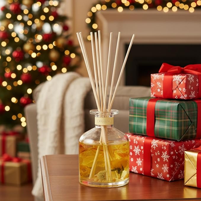 Benevolence LA Morning Ritual Reed Diffuser | Bergamot & Jasmine | Home Fragrance Diffuser for Bathroom | Long-Lasting Scent Sticks | Sun-Kissed Collection