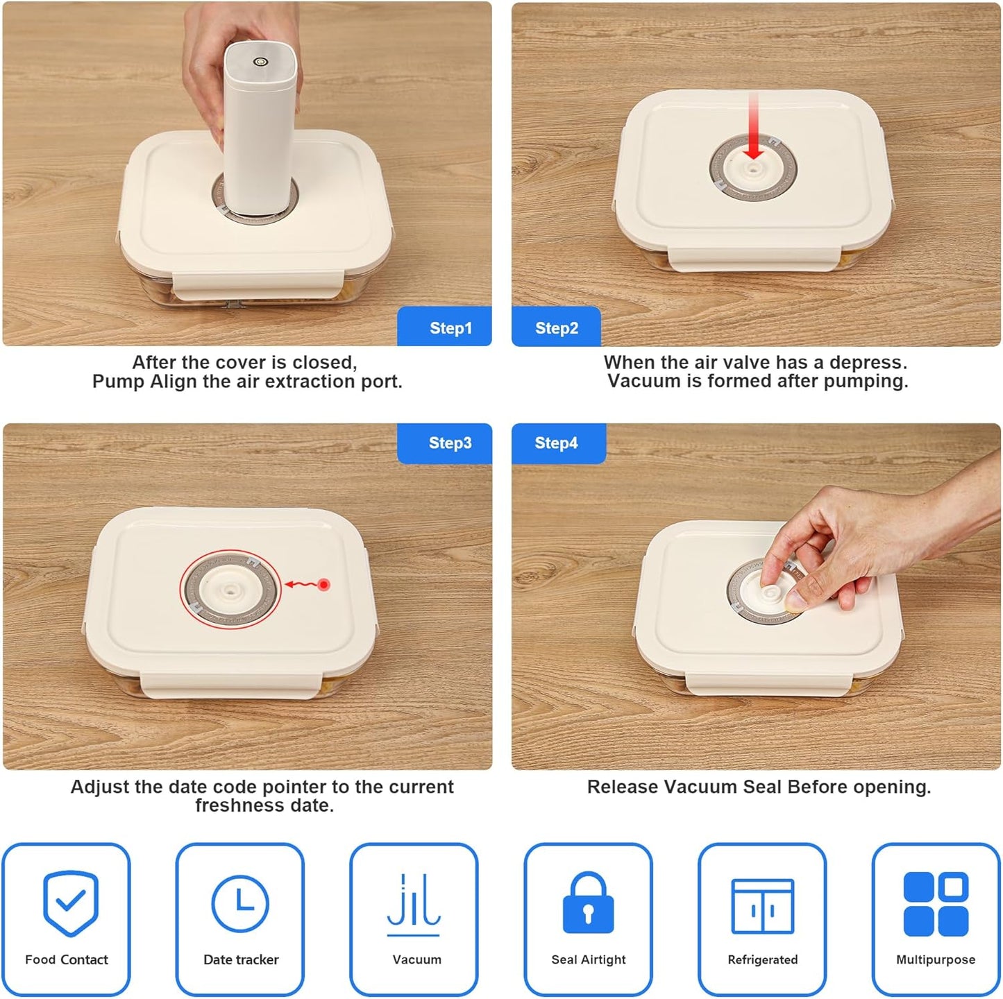 18 PCS Electric Vacuum Sealer, Borosilicate Glass Food Storage Containers, Premium Airtight, Portable Mini Vacuum Pump with 3 Containers, 10 Reusable Food Saver Sealer Bags,4 Sealing Clips