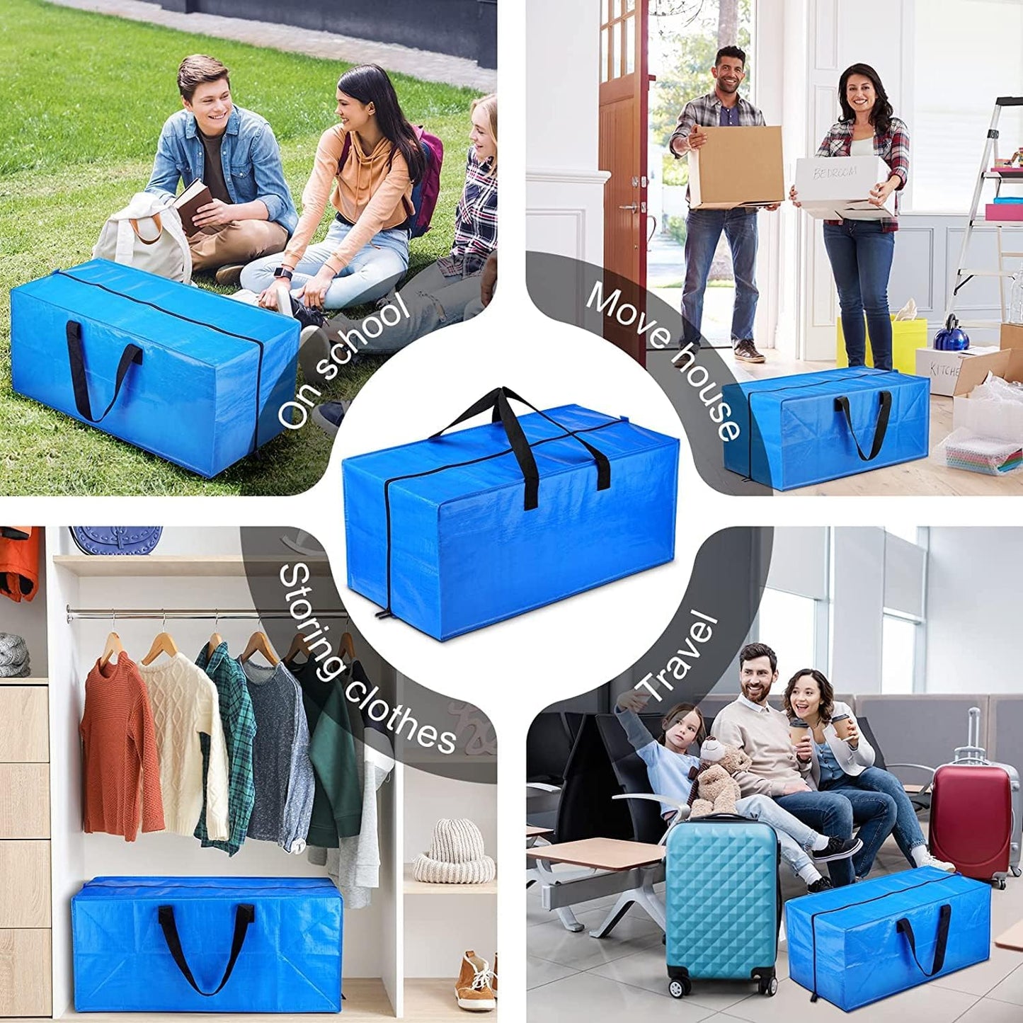 SGPAC Moving Bags Heavy Duty Extra Large with Backpack Straps,Extra Thick Storage Totes with Reinforced Handles for Space Saving,Moving Supplies & Moving Essentials,Alternative to Moving Box,8 Packs