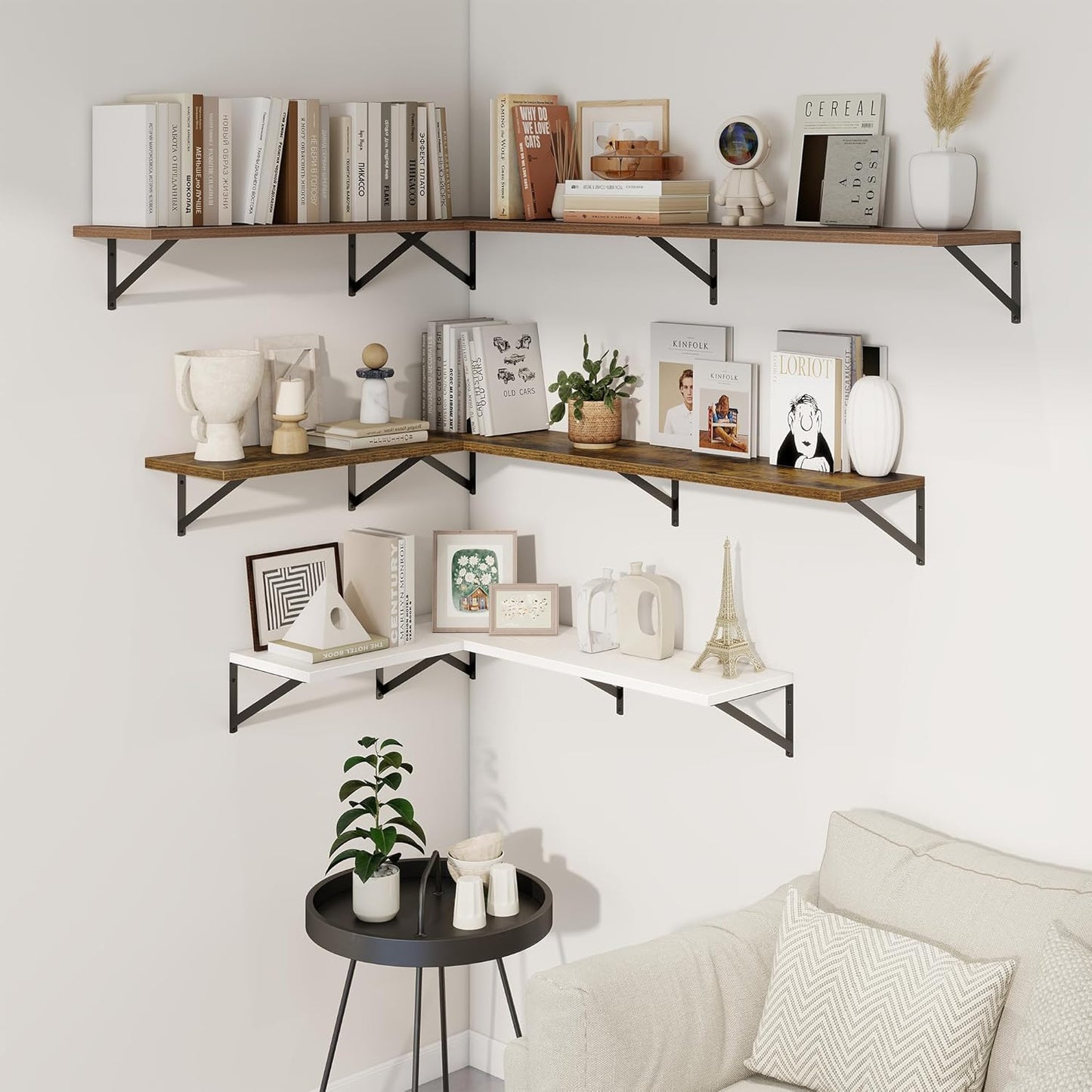 Axeman Deep Floating Shelves for Wall - 36 Inch Wide x 10 Inch Deep Floating Shelves Set of 2 -Rustic Wide Wall Shelves for Living Room Bathroom Bedroom