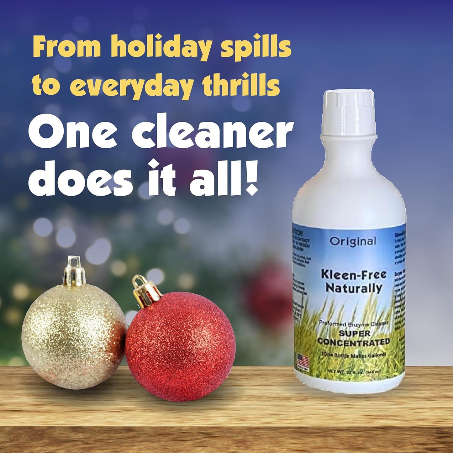 Naturally Enzyme Cleaner, Original Scent, 32oz - Concentrated, Multi-Purpose, Clean, Formula for Laundry, Grout, and Hard Surfaces