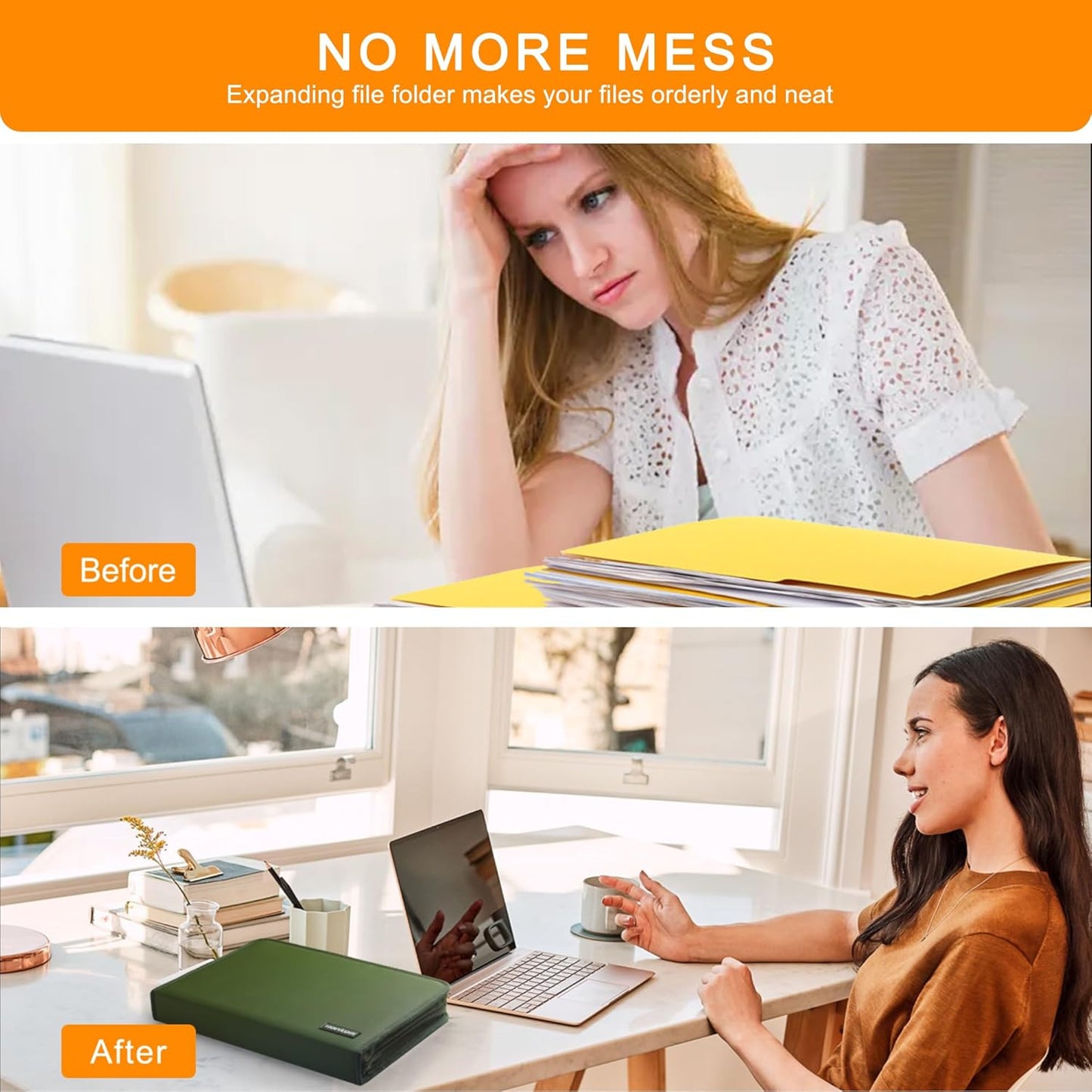 Accordion File Organizer,13 Pockets Fireproof Expanding File Folder with Multi Pockets,Portable Business Fire Safe Storage Document Organizer Folder with Zipper for Documents and File,Green