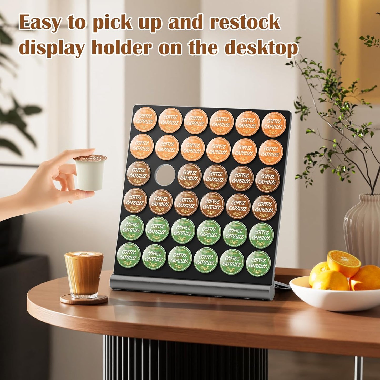 36 Pods K Cup Holder, Large Capacity Organizer Compatible with Keurig Pods, Creative and Space Saving Holder for Coffee Corner Office Kitchen