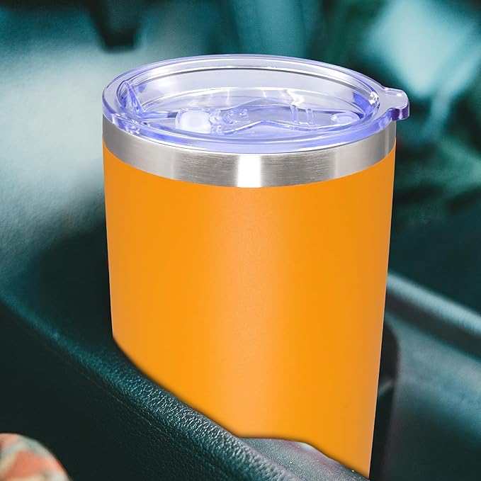 20 oz Tumbler with lid Double Wall Vacuum Insulated Tumblers Stainless Steel Coffee Mug Travel Coffee Tumbler Powder Coated Tumbler Cup Keep Hot&Cold - (Orange 1 Pack)