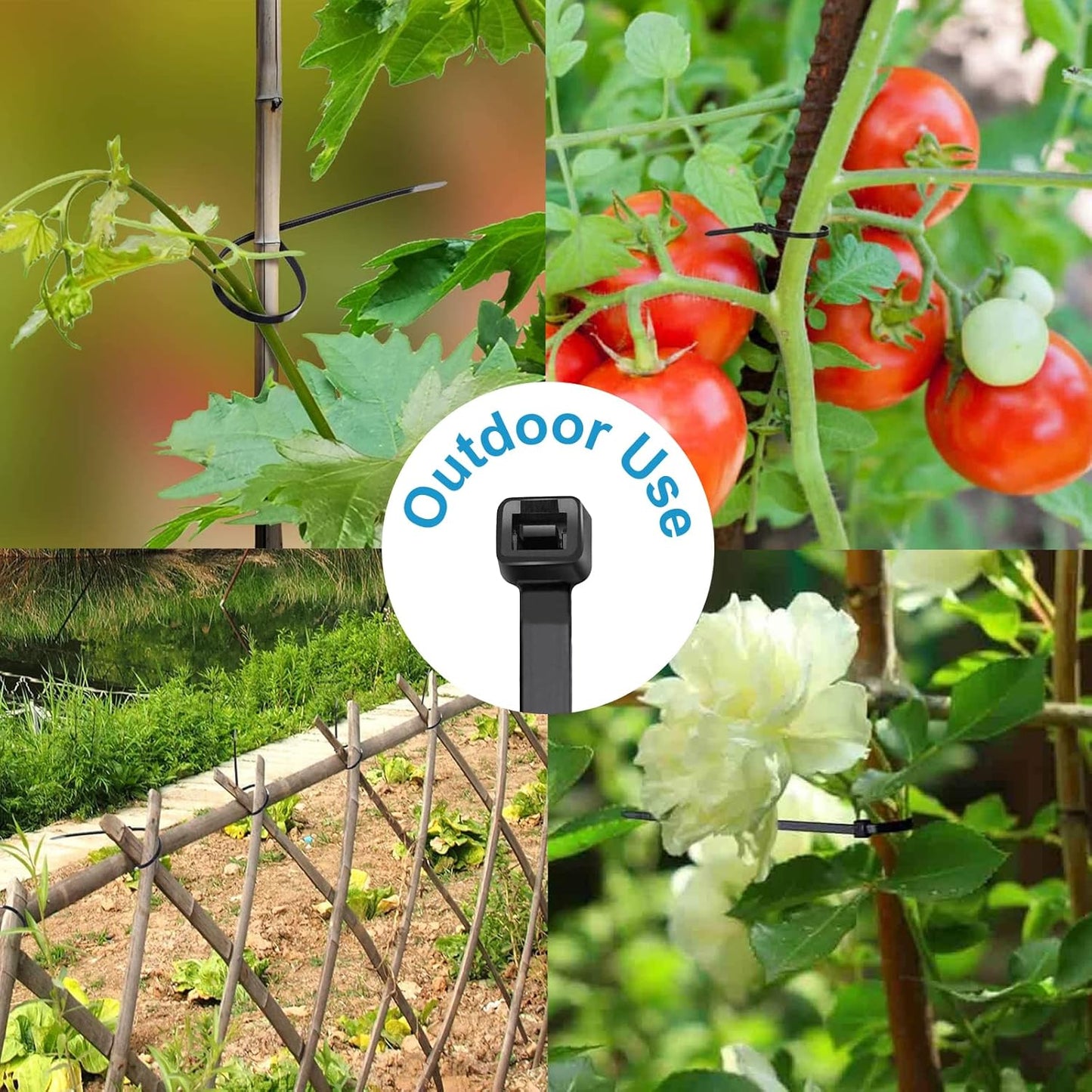 Zip Ties 8 inch (5000 Pack), 40lbs Tensile Strength, Black Cable Ties, Wire Ties for indoor and outdoor use, by Skalon