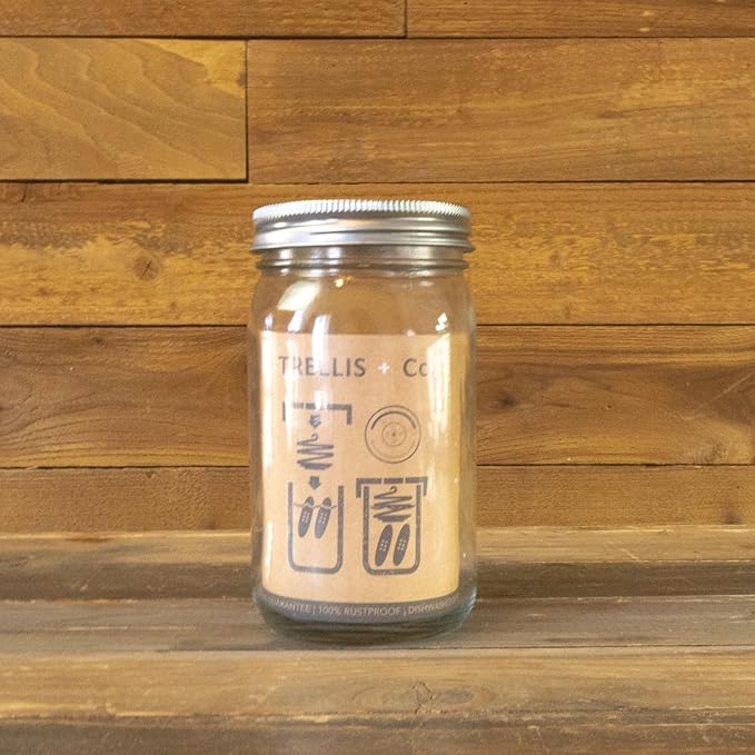 Quick Pickle Kit & Pickle Seeds - For Easy Quick Pickles & Mason Jar Fermenting - 316 Stainless Steel Pickling Lid, Weight, Quart Mason Jar, & 200+ Pickling Cucumber Seeds for Planting