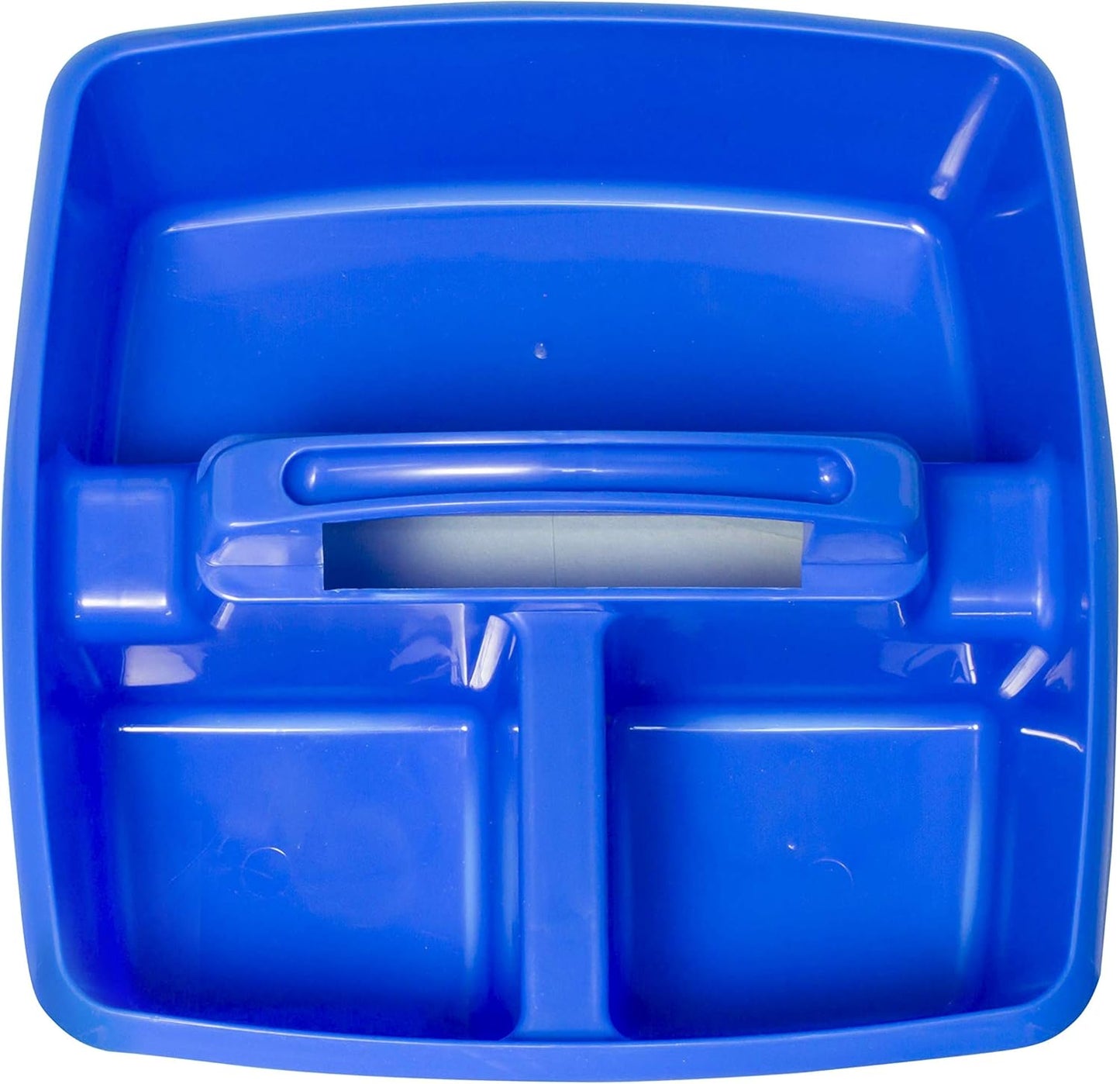 Storex 3-Compartment Small Caddy – Multipurpose Classroom Organizer with Handle, Blue, 5-Pack (00947E06C)