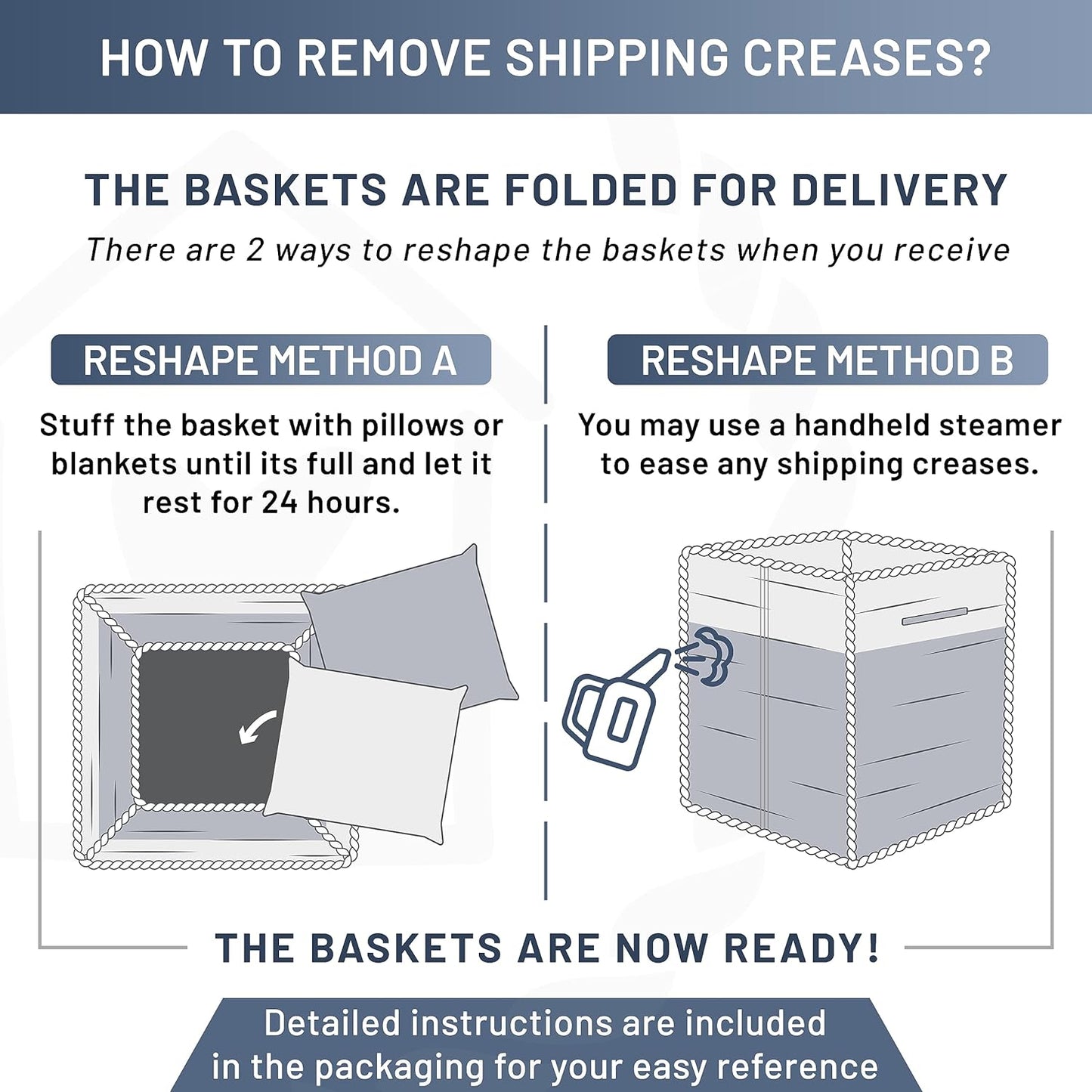 NaturalCozy 13x15x13 Kallax Storage Cubes, 3 Pack | Cotton Rope Cube Storage Bins Woven Baskets for Organizing | Kallax Insert Baskets for Shelves Organizer, Kids Toy, Pantry, Closet, Baby Nursery