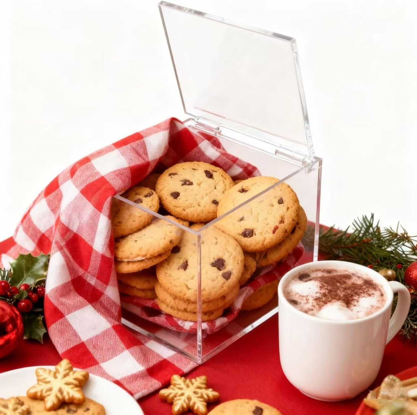 KissYou Acrylic Boxes with Hinged Lid Small Lucite Boxes Clear Display Box for Gifts Treats Candies & Accessories, Plastic Storage Boxes