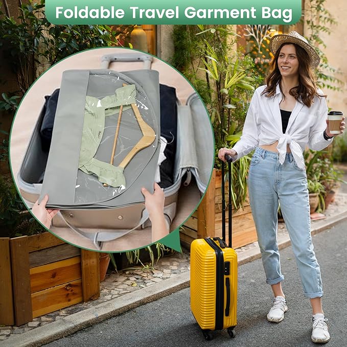 66 Inch Garment Bags for Hanging Clothes - Long Dress Bags for Gowms Closet Wardrobe Storage Travel - 2 Pack