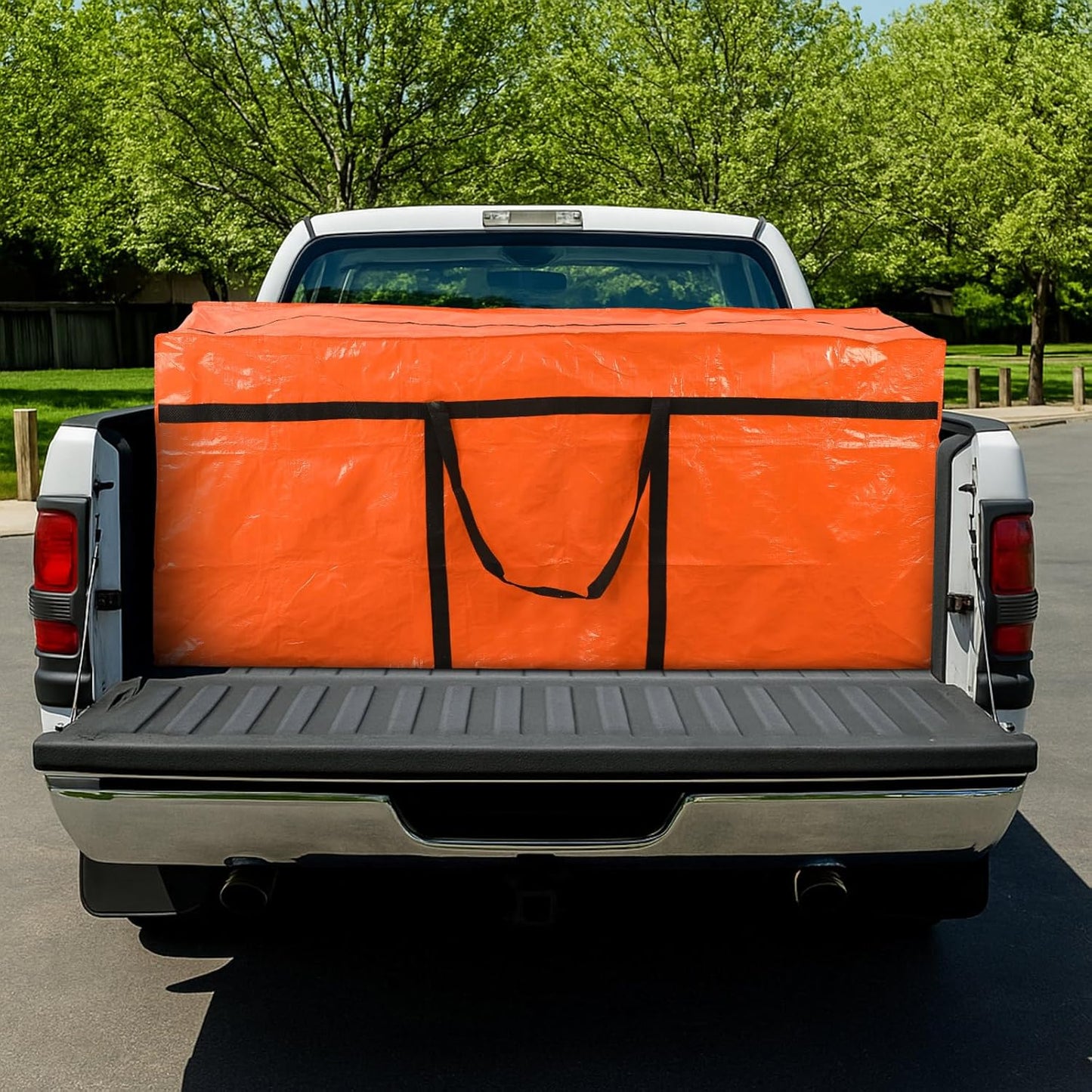 4 Pcs 176 Gallon Large Moving Bags with Zipper and Handles Foldable Storage Duffle Bags Heavy Duty Extra Large Totes for College Dorm Travel Clothes Blankets Bedding Moving (Orange)