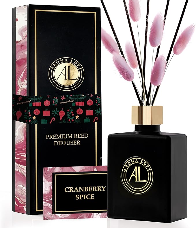 Christmas Diffusers for Home, Christmas Scents, Gifts for Him, Cranberry Spice Reed Diffuser,Long Lasting Fragrance