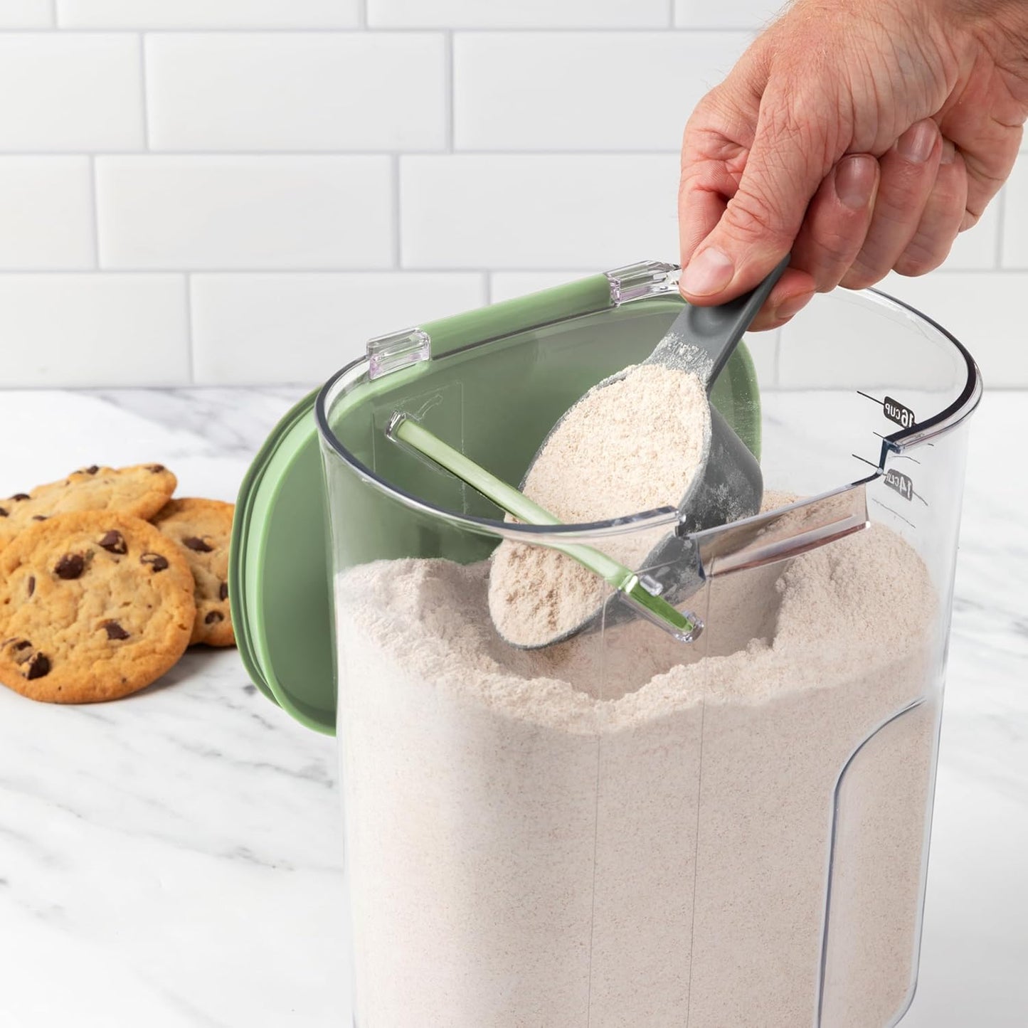 ProKeeper+ 9-Piece Airtight Food Storage Container Set – Clear Plastic Flour and Sugar Canister Set with Magnetic Accessories for Kitchen Organization