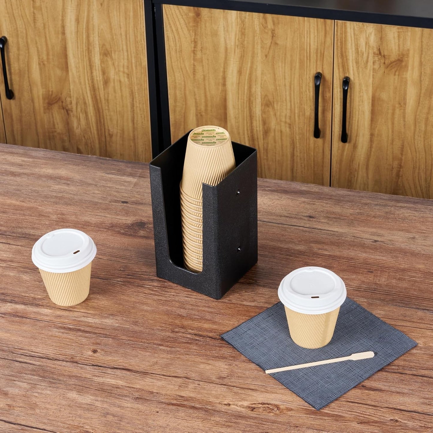 Restaurantware Restpresso Coffee Bar Organizer, 1 Count Durable 1 Compartments, Compact Size, Black Plastic Tabletop Coffee Supplies Organizer For Homes, Office Spaces, Breakrooms, and Lounges