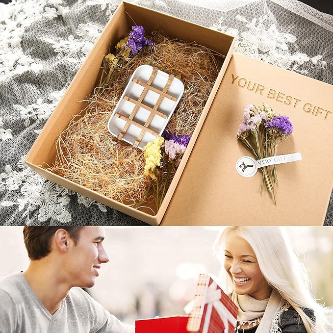 Soap Dishes for Bar Soap, White Bathroom Soap Holder, Bamboo Soap Dishes Holder for Bathroom Shower, Bathroom Sink Soap Dish, White Soap Tray.