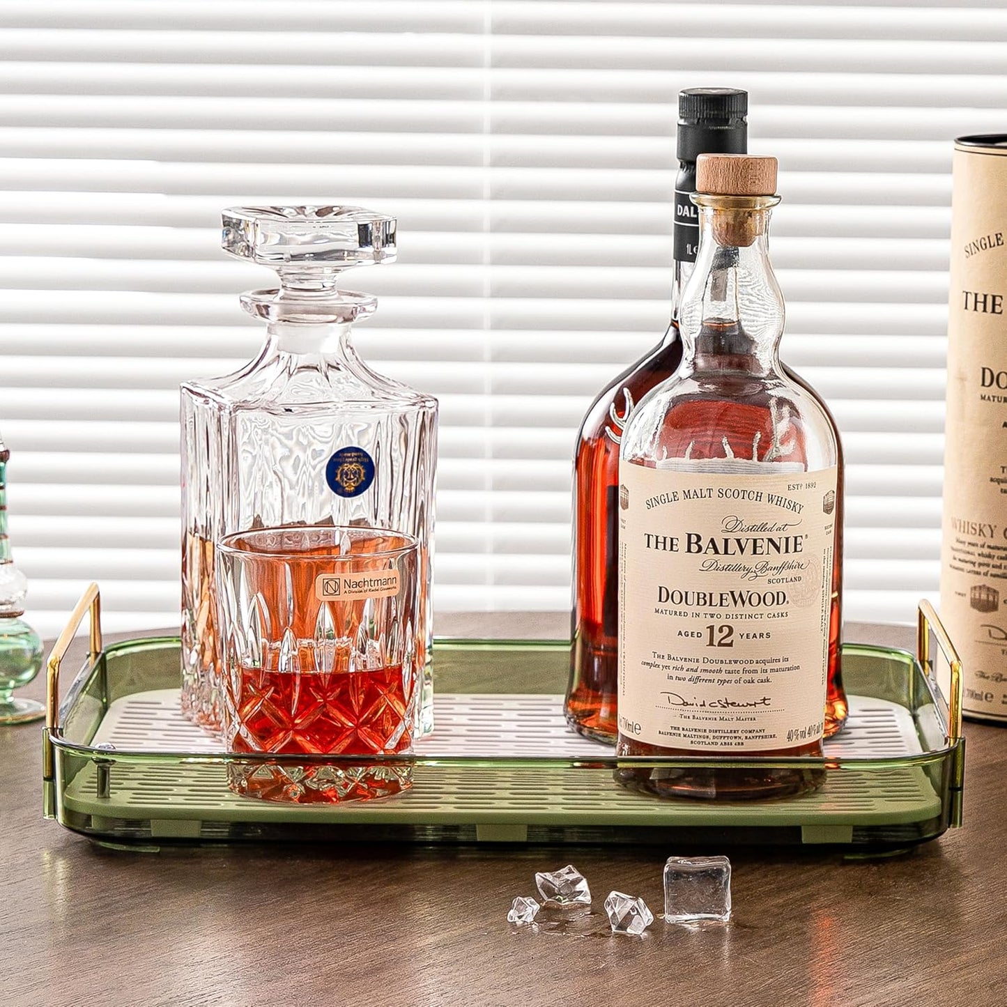 Coffee Bar Accessories, Station Organizers,Large Capacity Storage with Drain Board,Whisky Tray,Mug Tea Cup Holder Coffee Bar Organizer, Retro Green