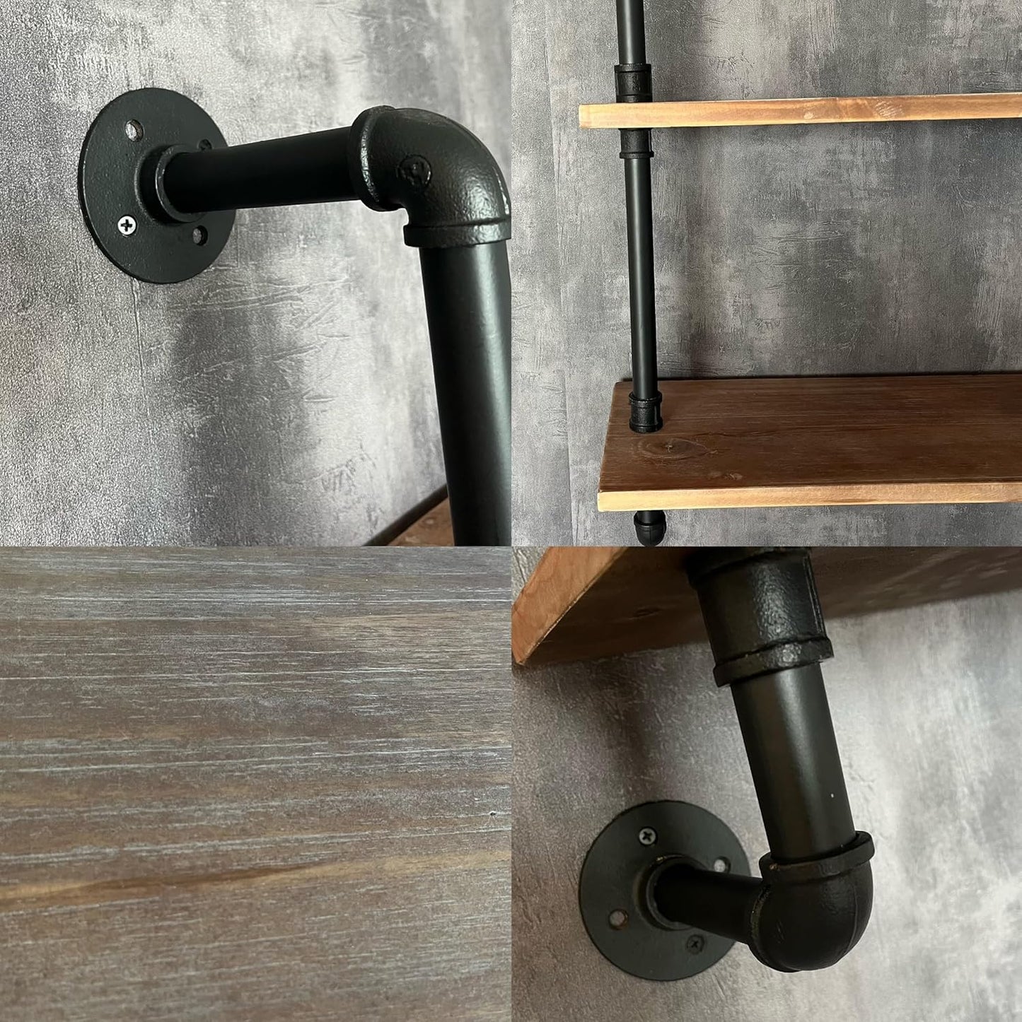 Floating Shelves Wall Bookshelf Industrial Pipe Shelving Shelves Real Wood Planks 70 inch Rustic Wall Shelves Hanging Bookshelves Farmhouse Kitchen Bar Shelving