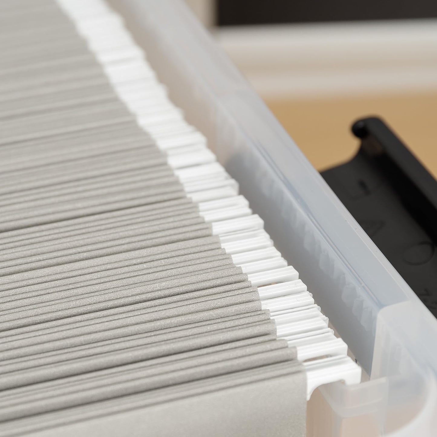 IRIS USA File Box WeatherPro File Organizer Plastic File Box for Letter/Legal File, Water Resistant Document Box, Durable Lid, Seal w/ Secure Latching Buckles, Stackable, Nestable, Clear 32 Qt. 1 Pack