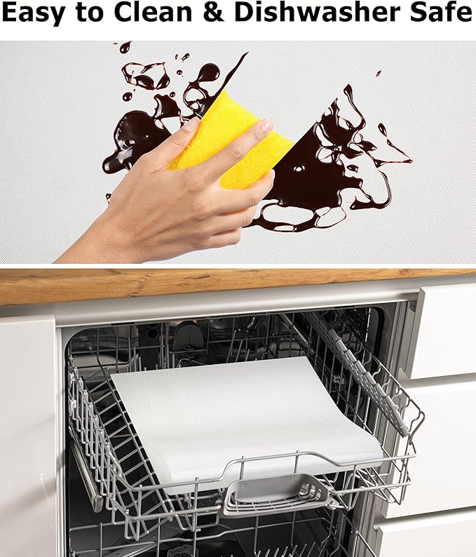 Silicone Baking Mat Roll - Best German Silicone - Non-slip Silicone Pastry Mat, Non-Stick Reusable Air Fryer Linner, Counter Mat, Oven Liner, Freeze Dryer Mat - 16IN x 8FT