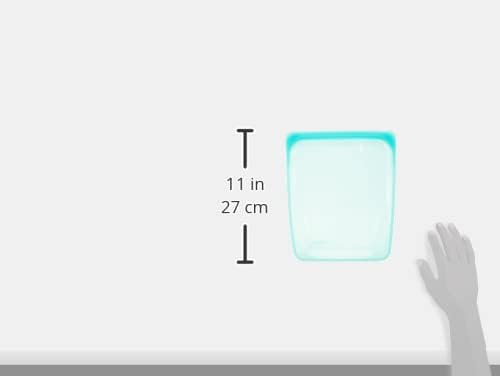 Stasher Premium Silicone Reusable Food Storage Bags, 4-Pack, Aqua, Multi-Use Food Storage Bags, Lunch Bag, Travel Containers, BPA Free, Leak-free, Dishwasher-Safe, Eco-friendly