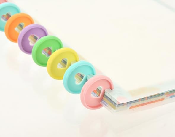 100pcs Planner Expander Discs 1.26Inch Book Binding Disc For Discbound Notebook Accessories Heart Binder Rings(Candy Mixed,1.26 inch/32 mm)