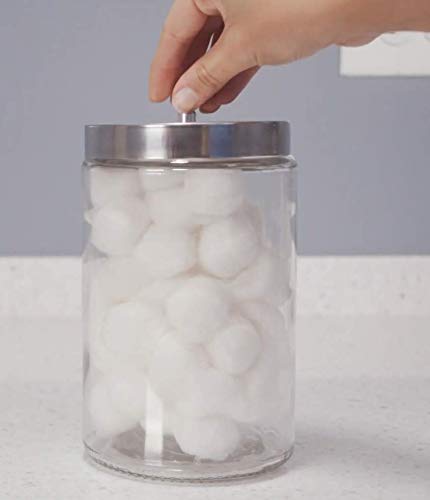 Grafco Glass Medical Sundry Jars with Lids, 7 x 4.25”, Clear Unlabeled Jars for Supplies (6 Count)