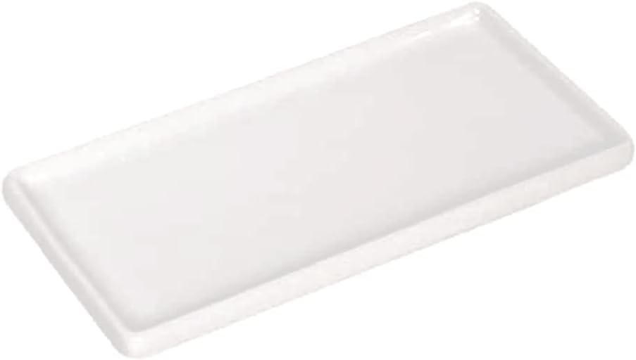 Ceramic Soap Dispenser Tray for Kitchen and Bathroom, Modern and Farmhouse Rectangle Service Tray - White(1 Pc)