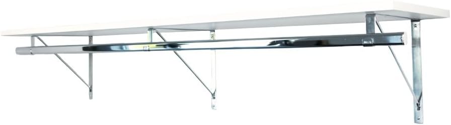 Custom Cut-to-Size Premium Wall-Mounted Shelf with Rod and Bracket Kit. 3/4" Thick Shelves, 14 inches deep. Customize The Length from 16" up to 72".