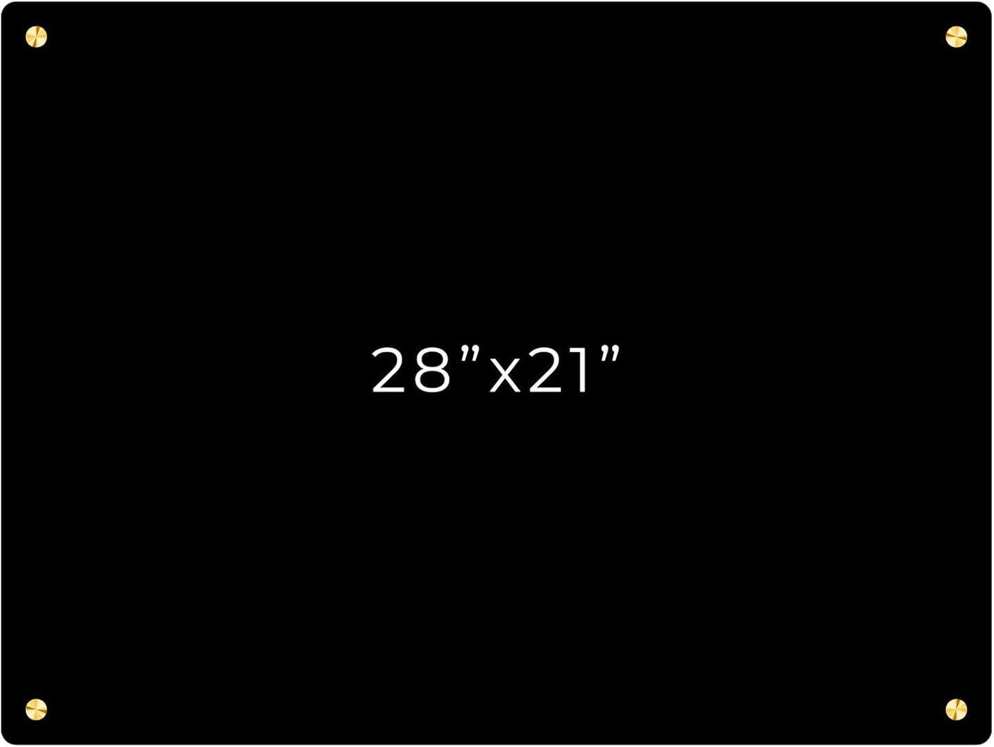 21x28 Dry Erase Board for Wall - with .25 Black Acrylic and Gold Stand Off Finish - Perfect Whiteboard for Office, Home, Classroom - Durable and Stylish .25 Black Acrylic Dry Erase Board