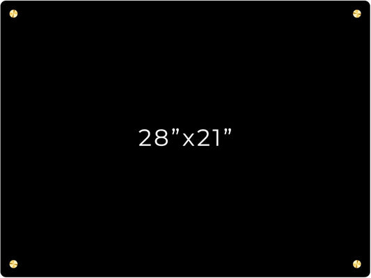 21x28 Dry Erase Board for Wall - with .25 Black Acrylic and Gold Stand Off Finish - Perfect Whiteboard for Office, Home, Classroom - Durable and Stylish .25 Black Acrylic Dry Erase Board