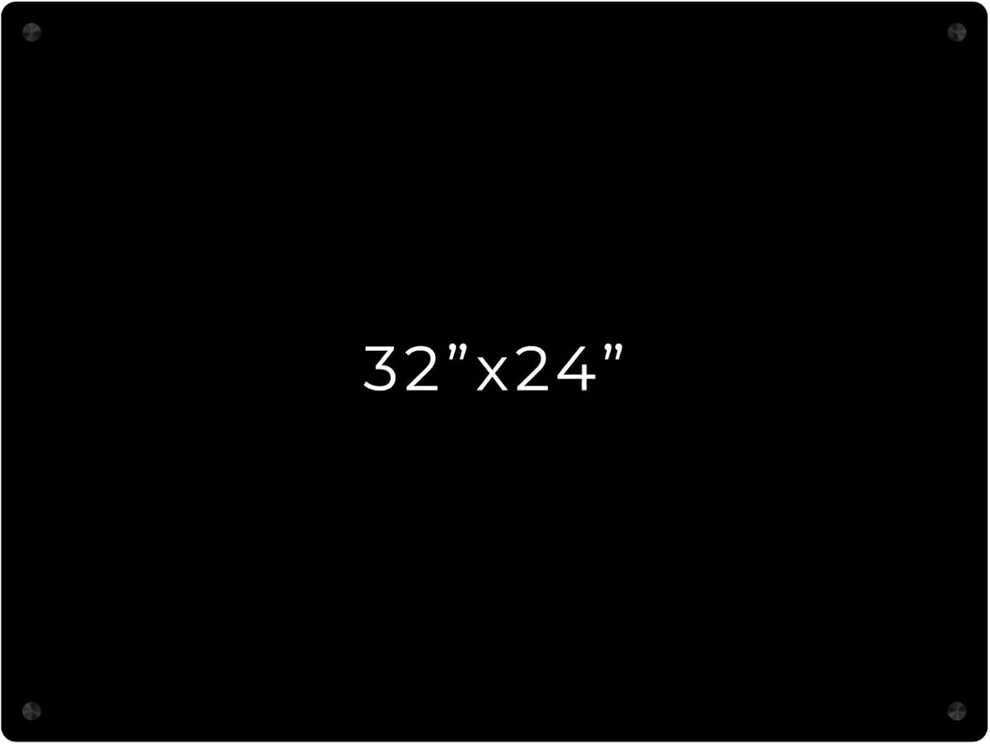 24x32 Dry Erase Board for Wall - with .25 Black Acrylic and Black Stand Off Finish - Perfect Whiteboard for Office, Home, Classroom - Durable and Stylish .25 Black Acrylic Dry Erase Board