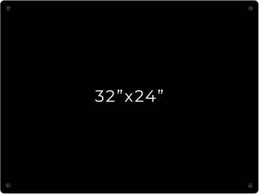 24x32 Dry Erase Board for Wall - with .25 Black Acrylic and Black Stand Off Finish - Perfect Whiteboard for Office, Home, Classroom - Durable and Stylish .25 Black Acrylic Dry Erase Board