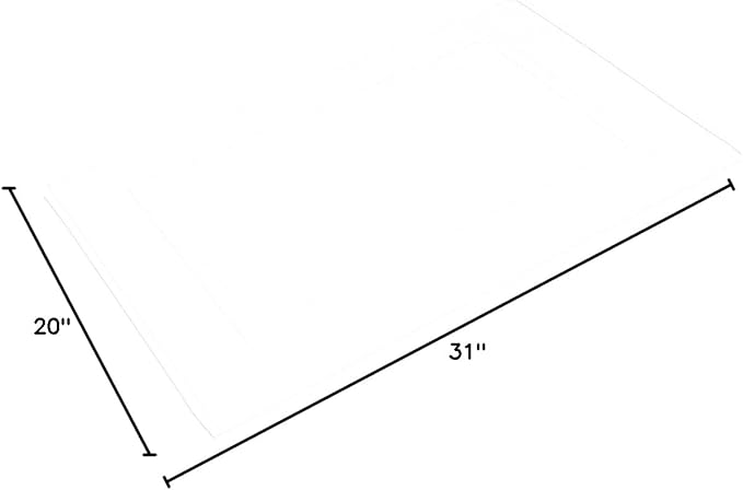 Amazon Basics Non-Slip Cotton Bath Mat, 100% Cotton Absorbent, Machine Washable, 31" L x 20" W, Bright White