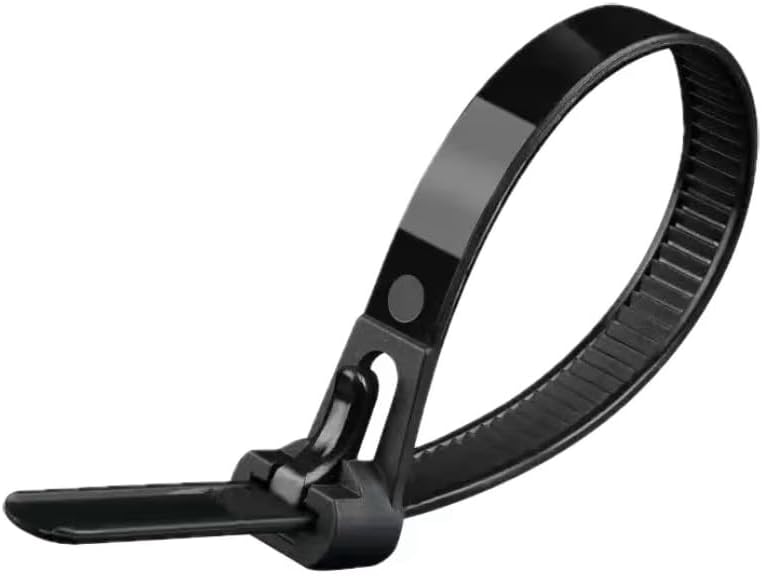 12 Inch 100 PCS Black Releasable Cable Zipper Cable Ties,Adjustable Reusable 50 Lbs Tensile Strength Nylon Cable Ties，Suitable for multi-purpose plastic cable ties in homes, offices and workshops