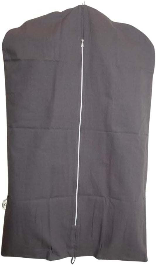 Premium 100% Cotton Garment Bags – 35" Gray Canvas Suit Cover with YKK Zipper – Breathable, Dust-Proof Storage for Suits, Coats, Dresses, Jackets & Travel/Closet Use