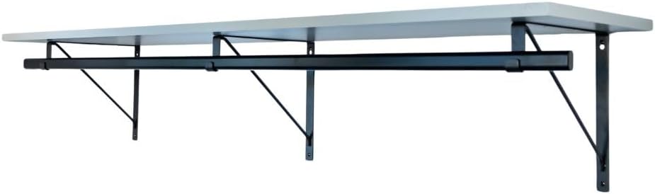 Custom Cut-to-Size Premium Wall-Mounted Shelf with Rod and Bracket Kit. 3/4" Thick Shelves, 14 inches deep. Customize The Length from 16" up to 72".