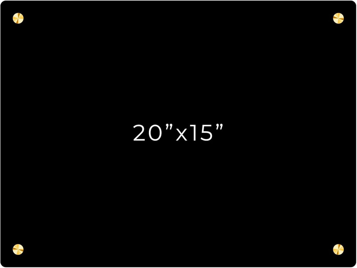 15x20 Dry Erase Board for Wall - with .25 Black Acrylic and Gold Stand Off Finish - Perfect Whiteboard for Office, Home, Classroom - Durable and Stylish .25 Black Acrylic Dry Erase Board