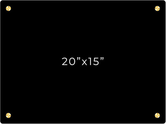 15x20 Dry Erase Board for Wall - with .25 Black Acrylic and Gold Stand Off Finish - Perfect Whiteboard for Office, Home, Classroom - Durable and Stylish .25 Black Acrylic Dry Erase Board