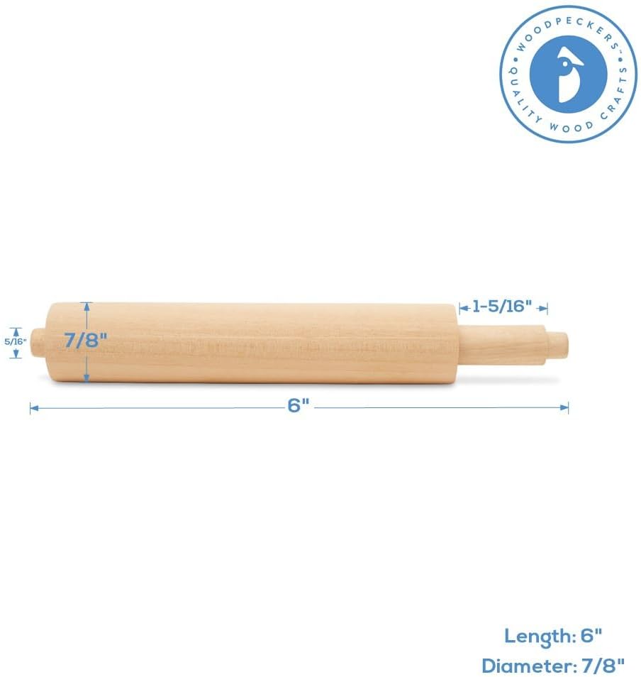 Spring-Loaded Bathroom Toilet Paper Holder Wall Mount Rod 5-inch, Pack of 5 Wood Toilet Paper Spring Rod for Replacements, by Woodpeckers