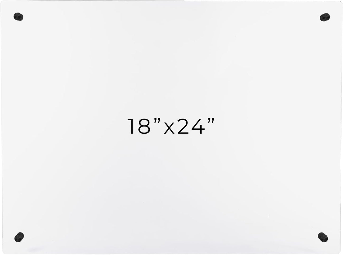 15x20 Dry Erase Board for Wall - with .25 Clear Acrylic and Black Stand Off Finish - Perfect Whiteboard for Office, Home, Classroom - Durable and Stylish .25 Clear Acrylic Dry Erase Board