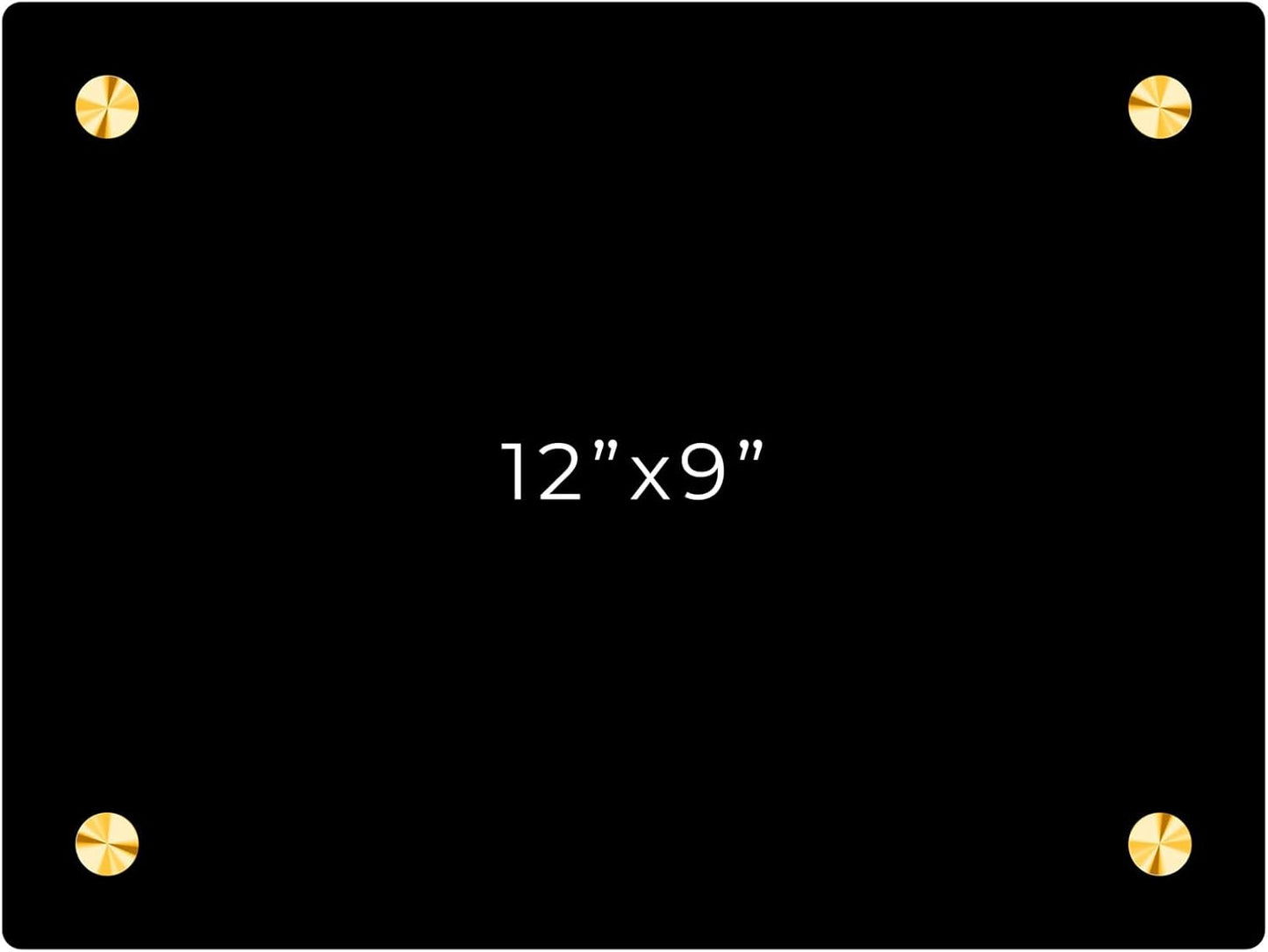 9x12 Dry Erase Board for Wall - with .25 Black Acrylic and Gold Stand Off Finish - Perfect Whiteboard for Office, Home, Classroom - Durable and Stylish .25 Black Acrylic Dry Erase Board