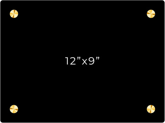 9x12 Dry Erase Board for Wall - with .25 Black Acrylic and Gold Stand Off Finish - Perfect Whiteboard for Office, Home, Classroom - Durable and Stylish .25 Black Acrylic Dry Erase Board