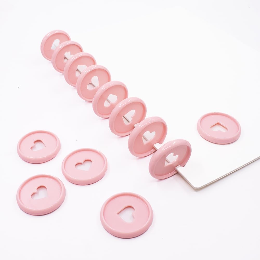 100pcs Planner Expander Discs 0.94Inch Book Binding Disc For Discbound Notebook Accessories Heart Binder Rings(Pink,0.94 inch/24 mm)