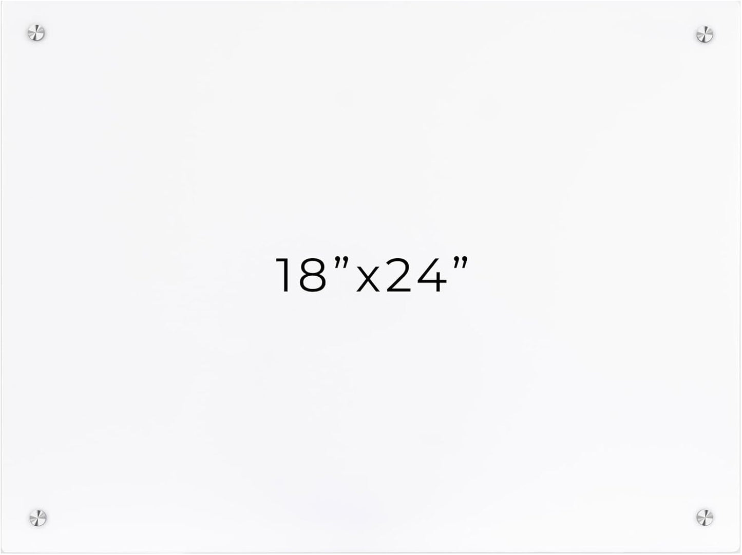 18x24 Dry Erase Board for Wall - with .25 White Acrylic and Chrome Stand Off Finish - Perfect Whiteboard for Office, Home, Classroom - Durable and Stylish .25 White Acrylic Dry Erase Board