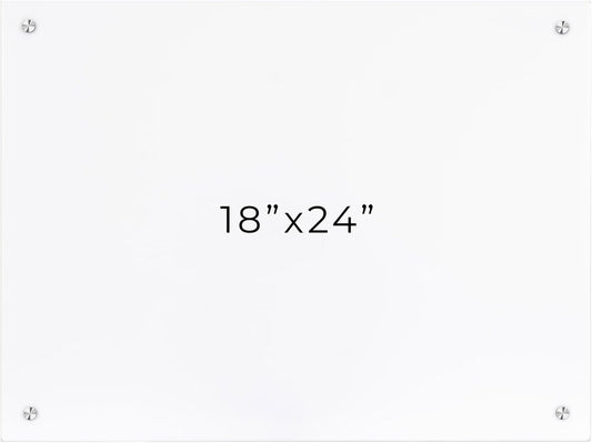 18x24 Dry Erase Board for Wall - with .25 White Acrylic and Chrome Stand Off Finish - Perfect Whiteboard for Office, Home, Classroom - Durable and Stylish .25 White Acrylic Dry Erase Board